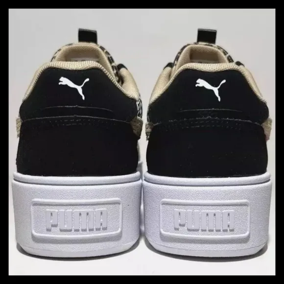 ☎️ Puma Karmen Rebelle Womens Plaid Patchwork Black White Fashion Sneakers