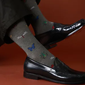 062142358 Dragonfly Pattern Crew Socks