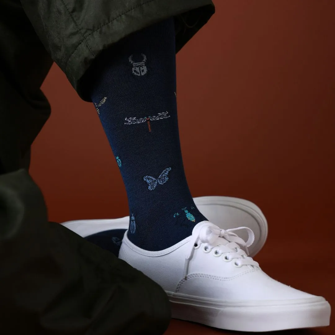 062142358 Dragonfly Pattern Crew Socks