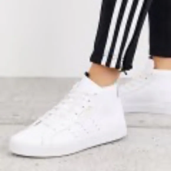 Adidas Originals Sleek Mid Top Casual Leather Sneakers Size 5.5