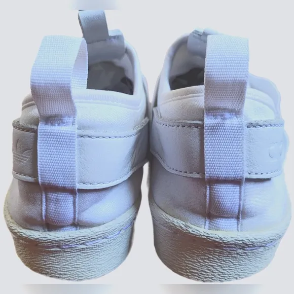 Adidas Women's Superstar Slip-On White Casual Sneakers - Size 6.5 - EUC