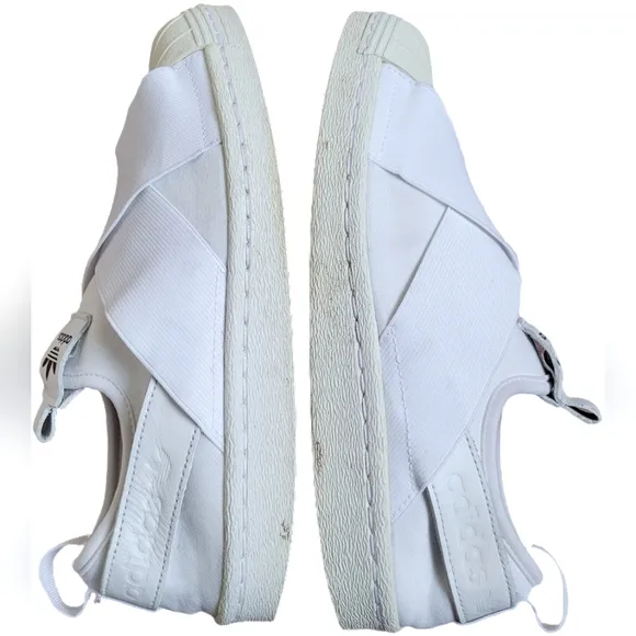 Adidas Women's Superstar Slip-On White Casual Sneakers - Size 6.5 - EUC