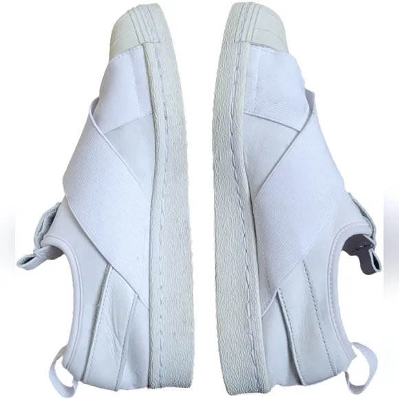 Adidas Women's Superstar Slip-On White Casual Sneakers - Size 6.5 - EUC