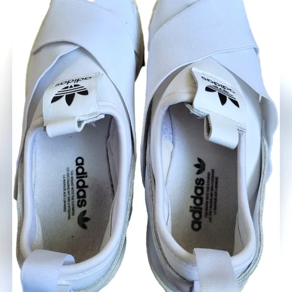 Adidas Women's Superstar Slip-On White Casual Sneakers - Size 6.5 - EUC