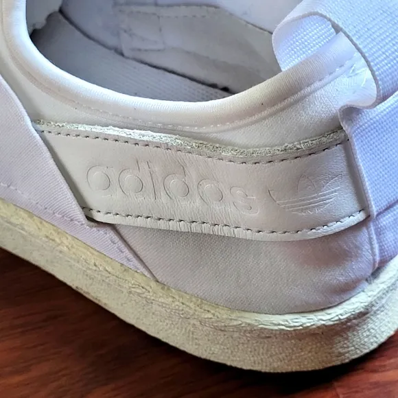 Adidas Women's Superstar Slip-On White Casual Sneakers - Size 6.5 - EUC