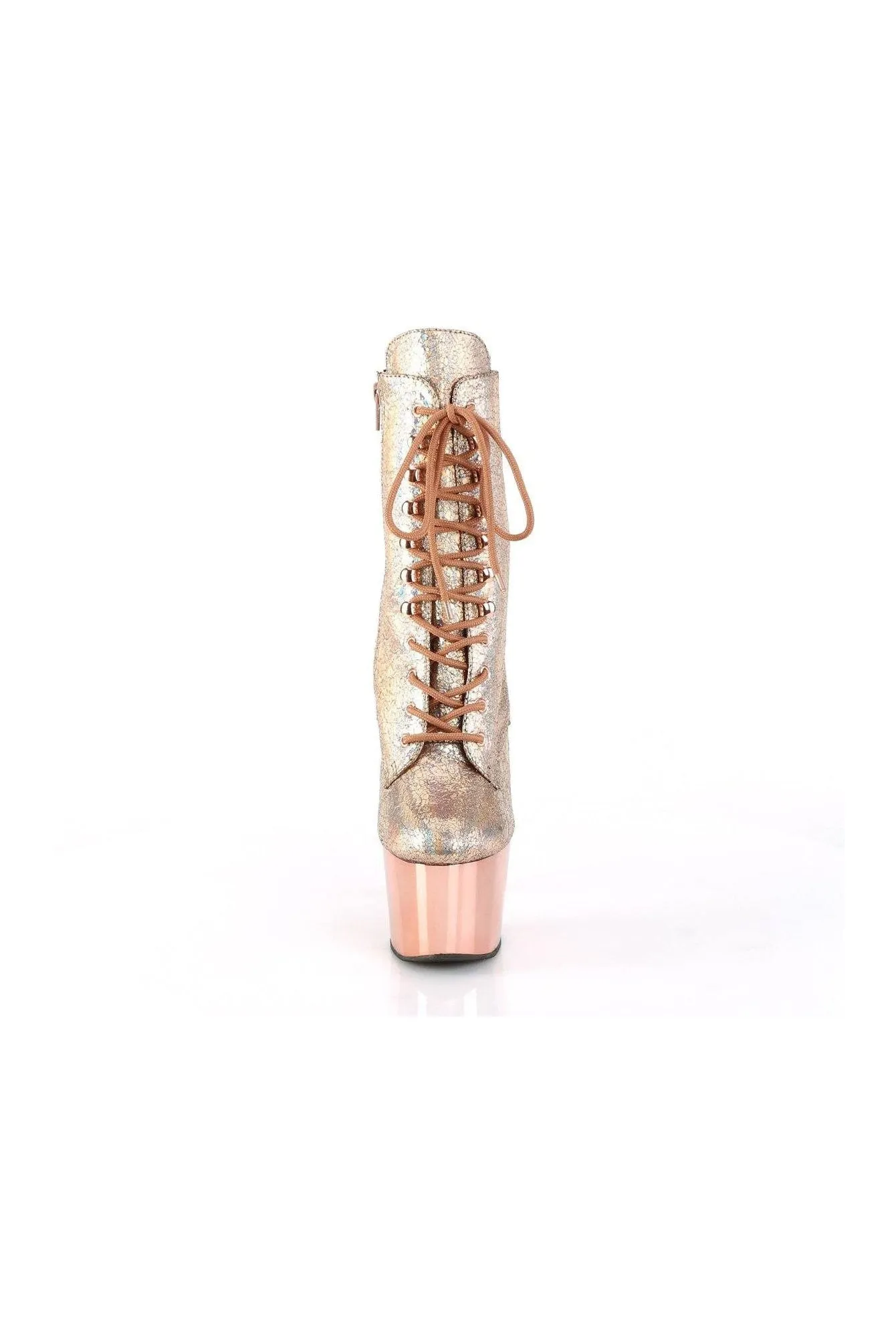 ADORE-1020HM Ankle Boot | Rose Gold Faux Leather