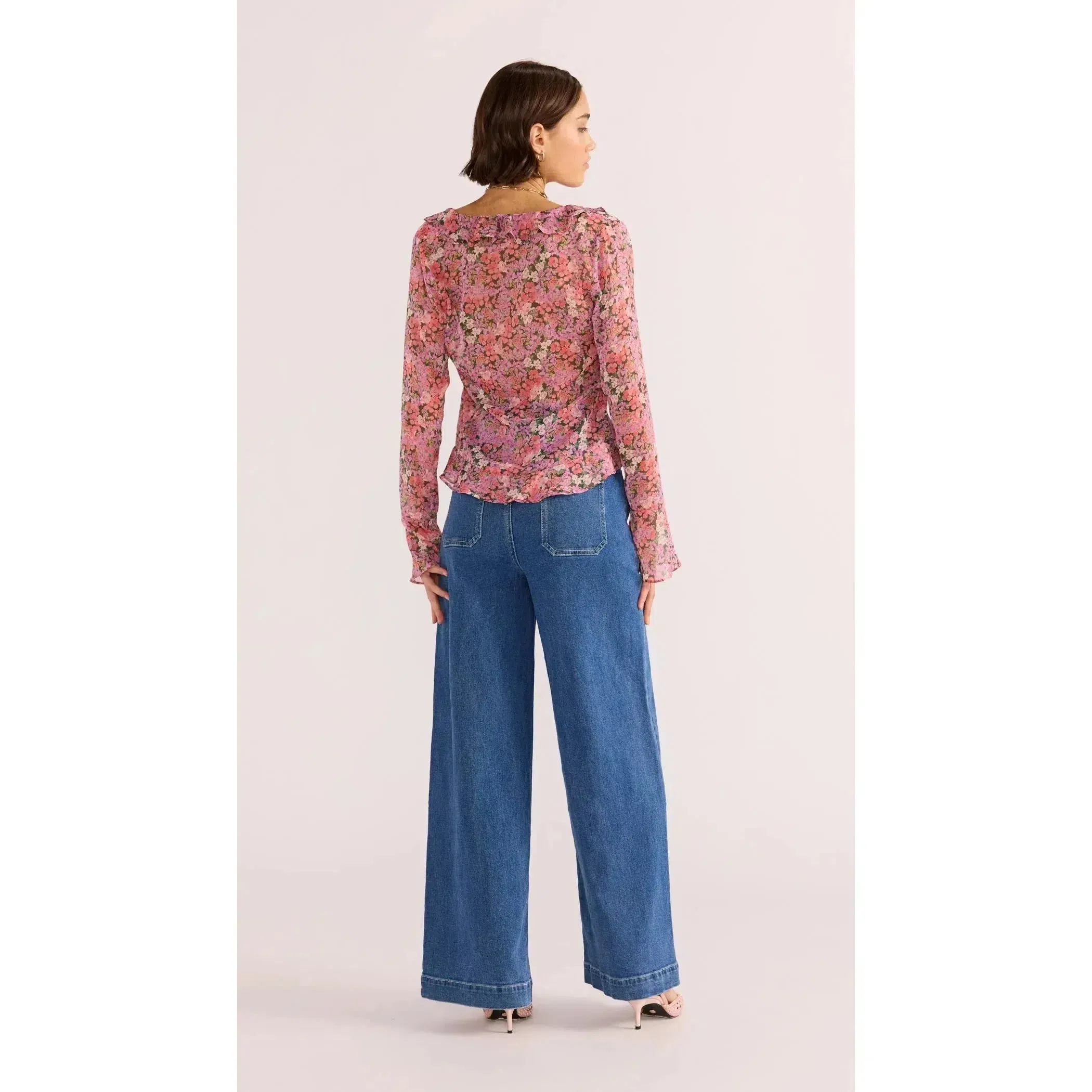 AMELIA RUFFLE SHEER BLOUSE