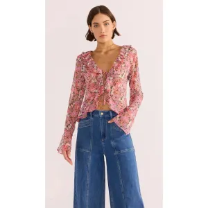 AMELIA RUFFLE SHEER BLOUSE