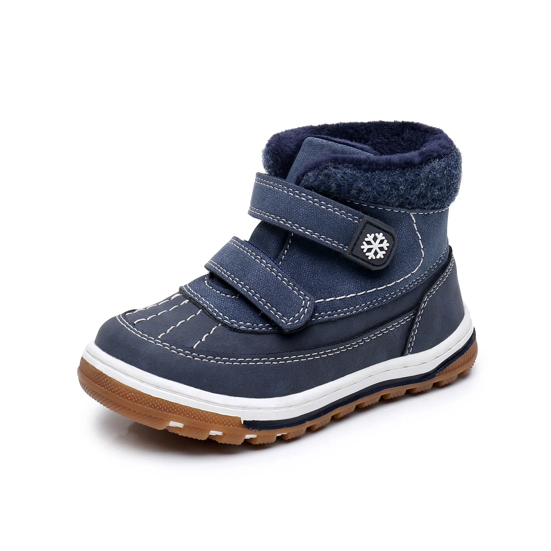 Apakowa Boys Boots Toddler Boys Girls Fall/Winter Boots Outdoor with Hook and Loop (Toddler/Little Kid)-35217-Navy