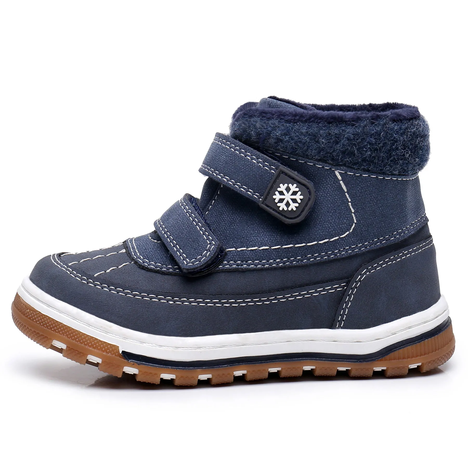 Apakowa Boys Boots Toddler Boys Girls Fall/Winter Boots Outdoor with Hook and Loop (Toddler/Little Kid)-35217-Navy