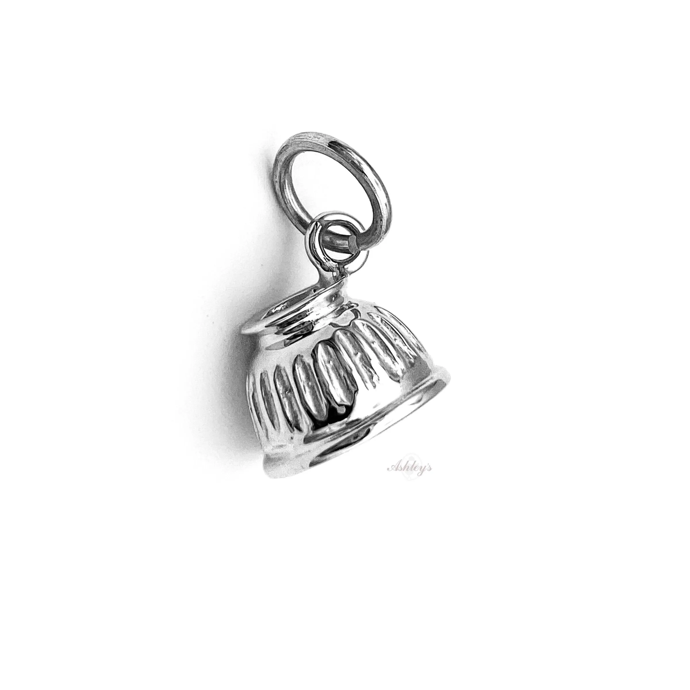 Bell Boot Charm, Sterling Silver
