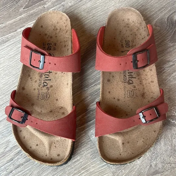 Birkenstock Betula Sydney Slides Sandals Red Birko-Flor Womens 6 EU 37