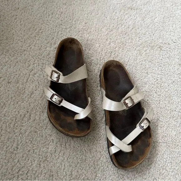 Birkenstock Mayari cream pearl strappy hippy sandals