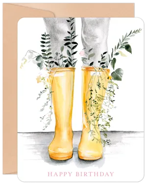 Birthday Card - Garden Boots