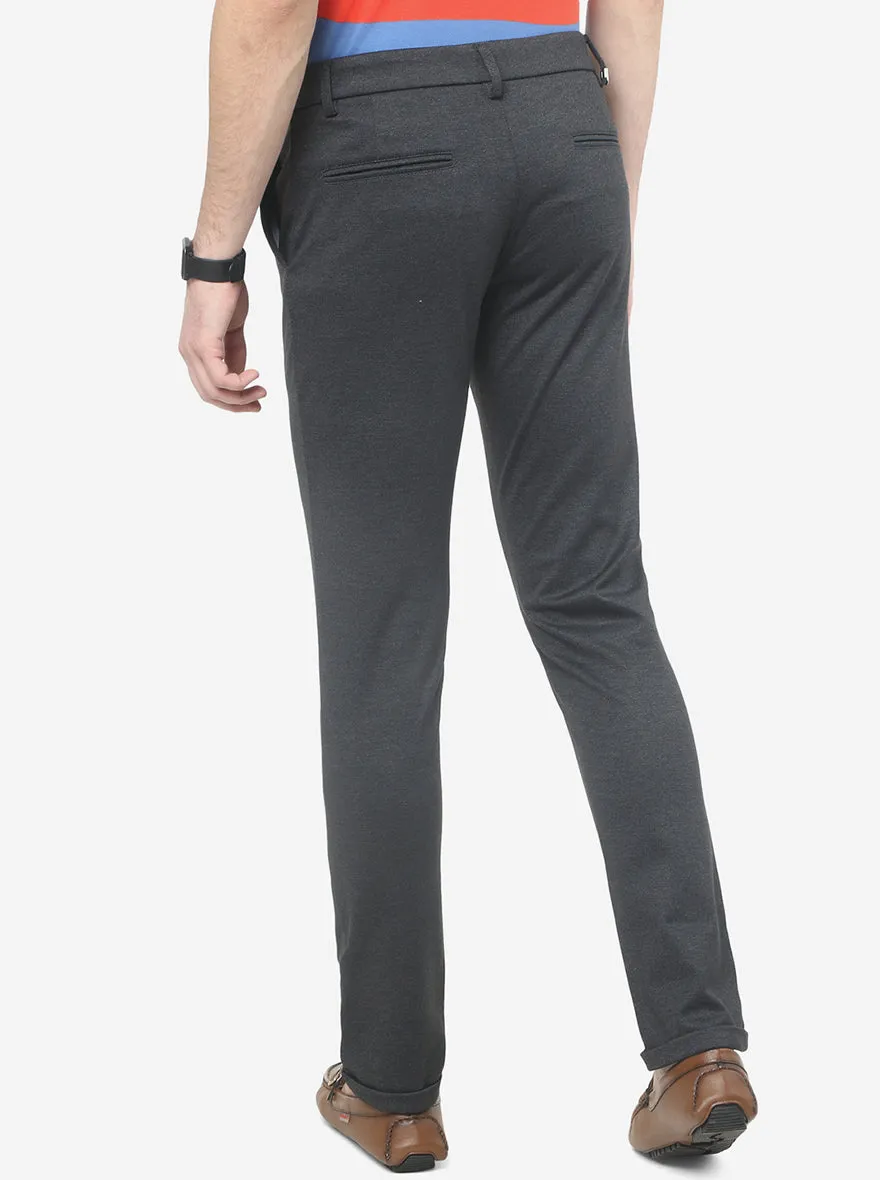 Black Solid Venice Fit Casual Trouser | JadeBlue