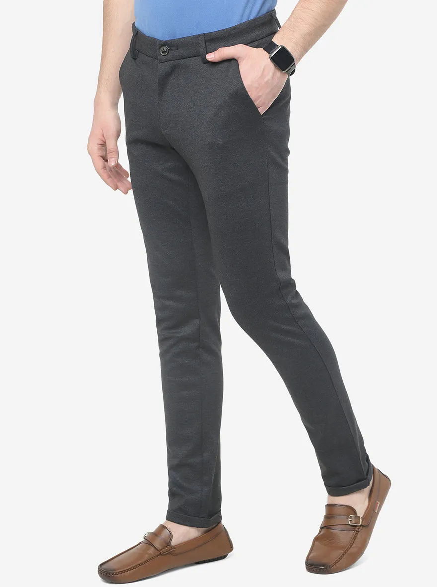 Black Solid Venice Fit Casual Trouser | JadeBlue