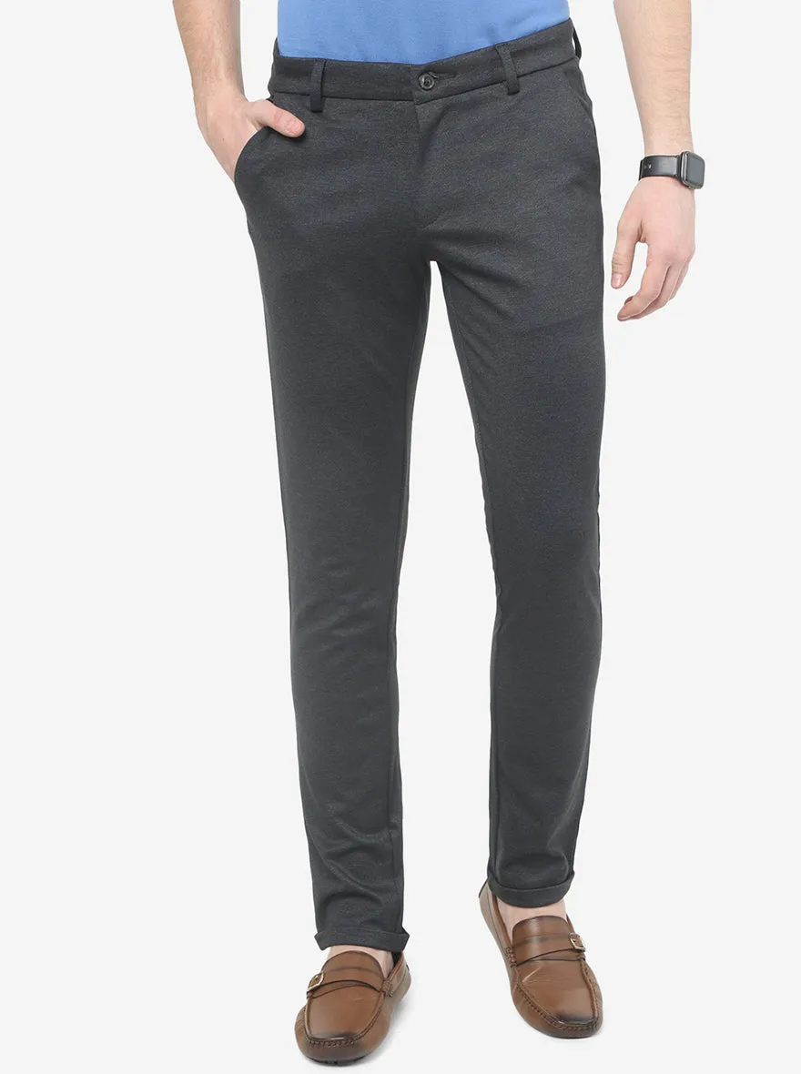 Black Solid Venice Fit Casual Trouser | JadeBlue