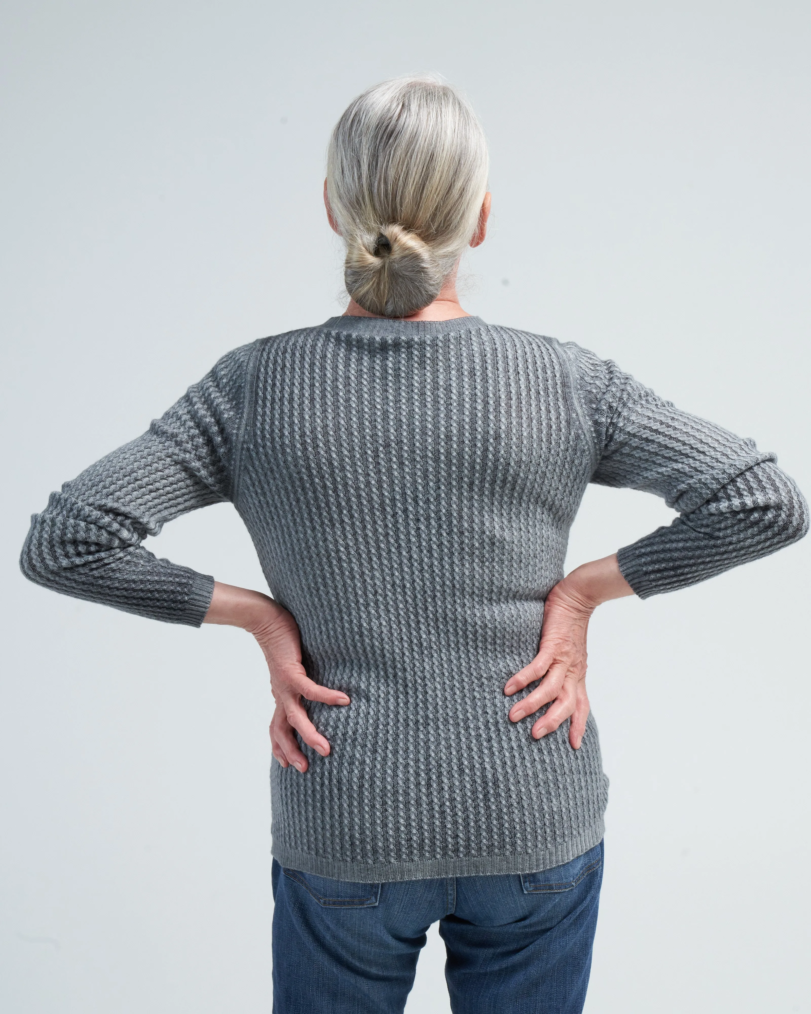 boat neck pullover with small cables - n/ghiaccio
