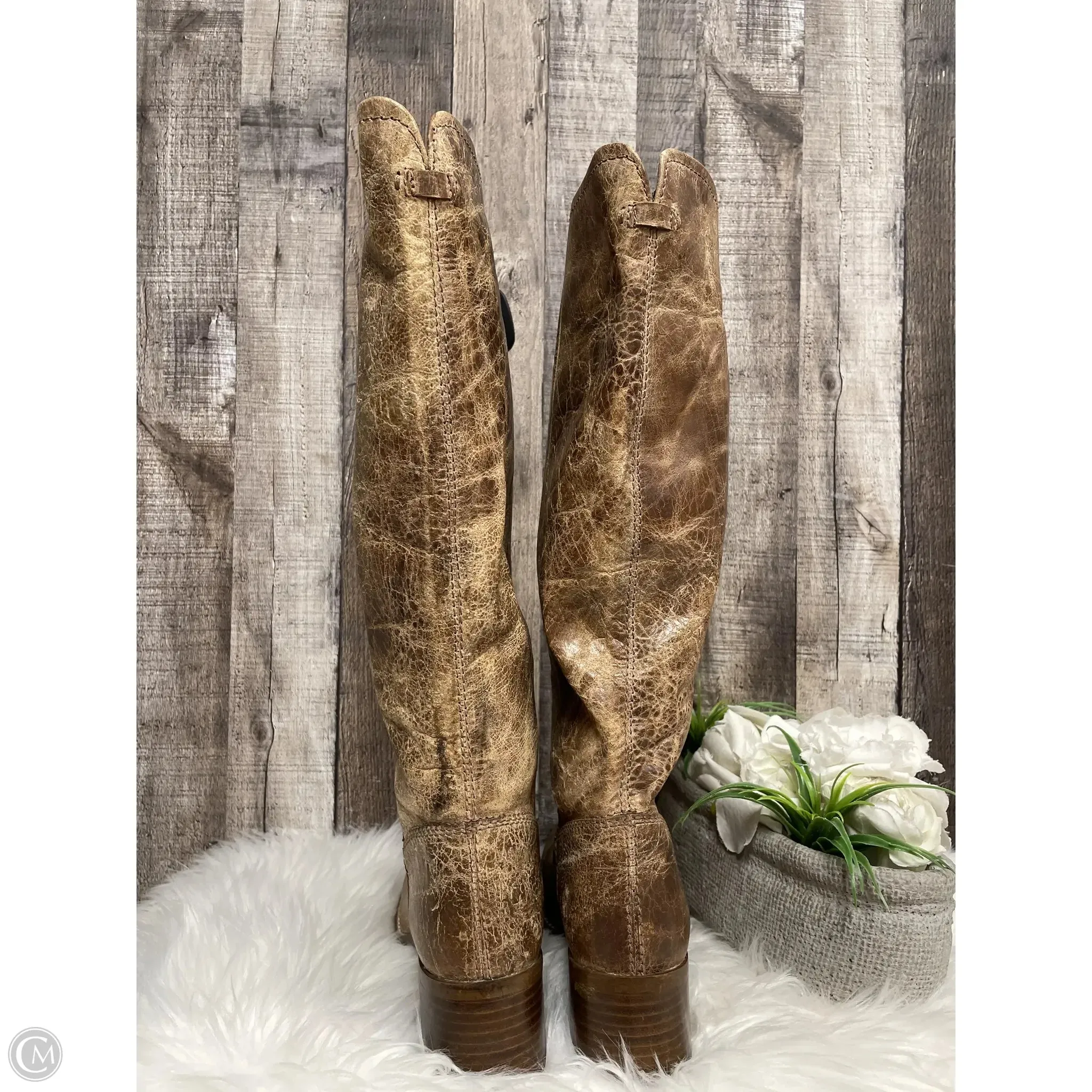 Boots Knee Heels By Diba In Brown, Size: 9.5