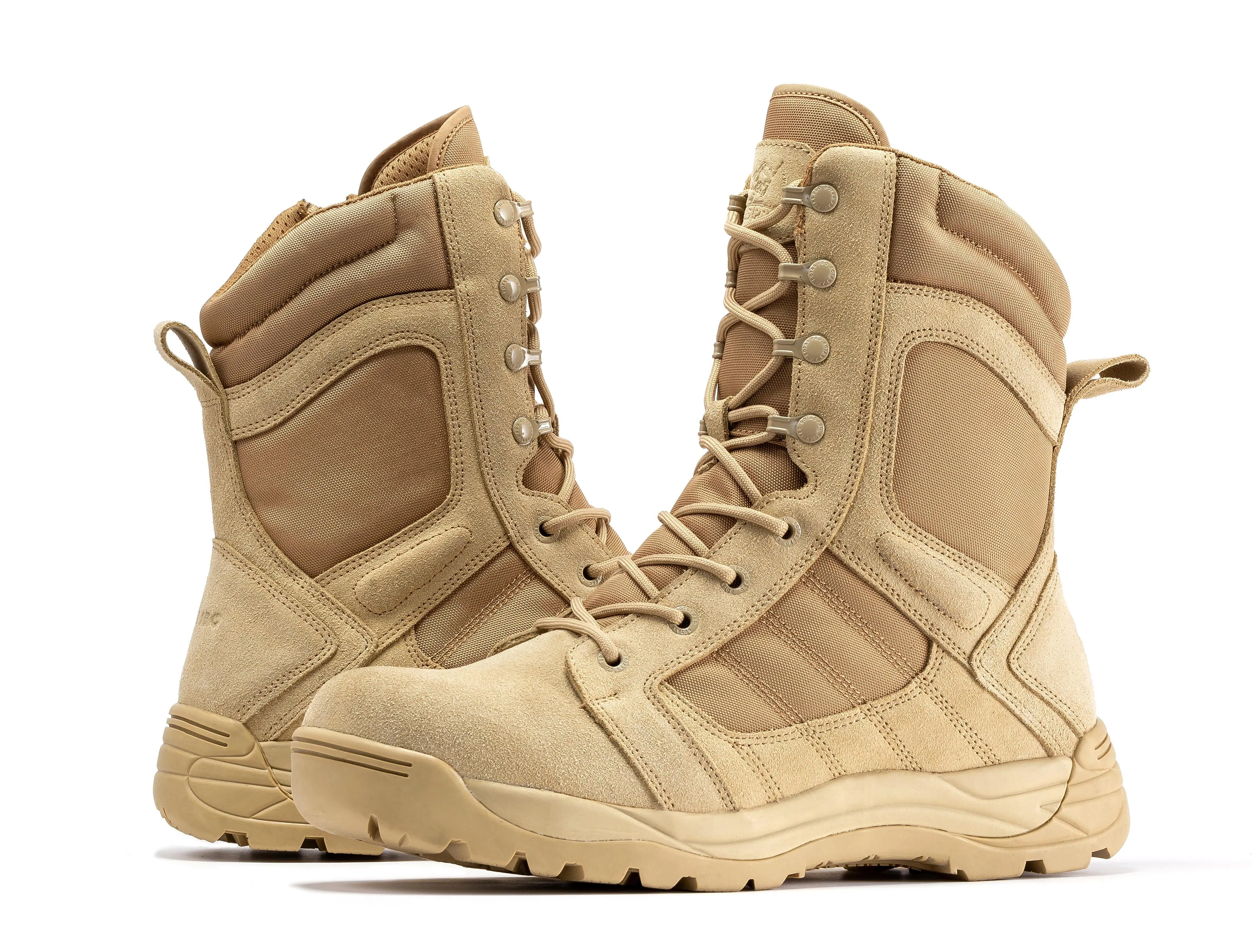 Botas Pro Sand Men's 8 inch Side Zipper Rubber Sole Tactical Boots BMP110SD