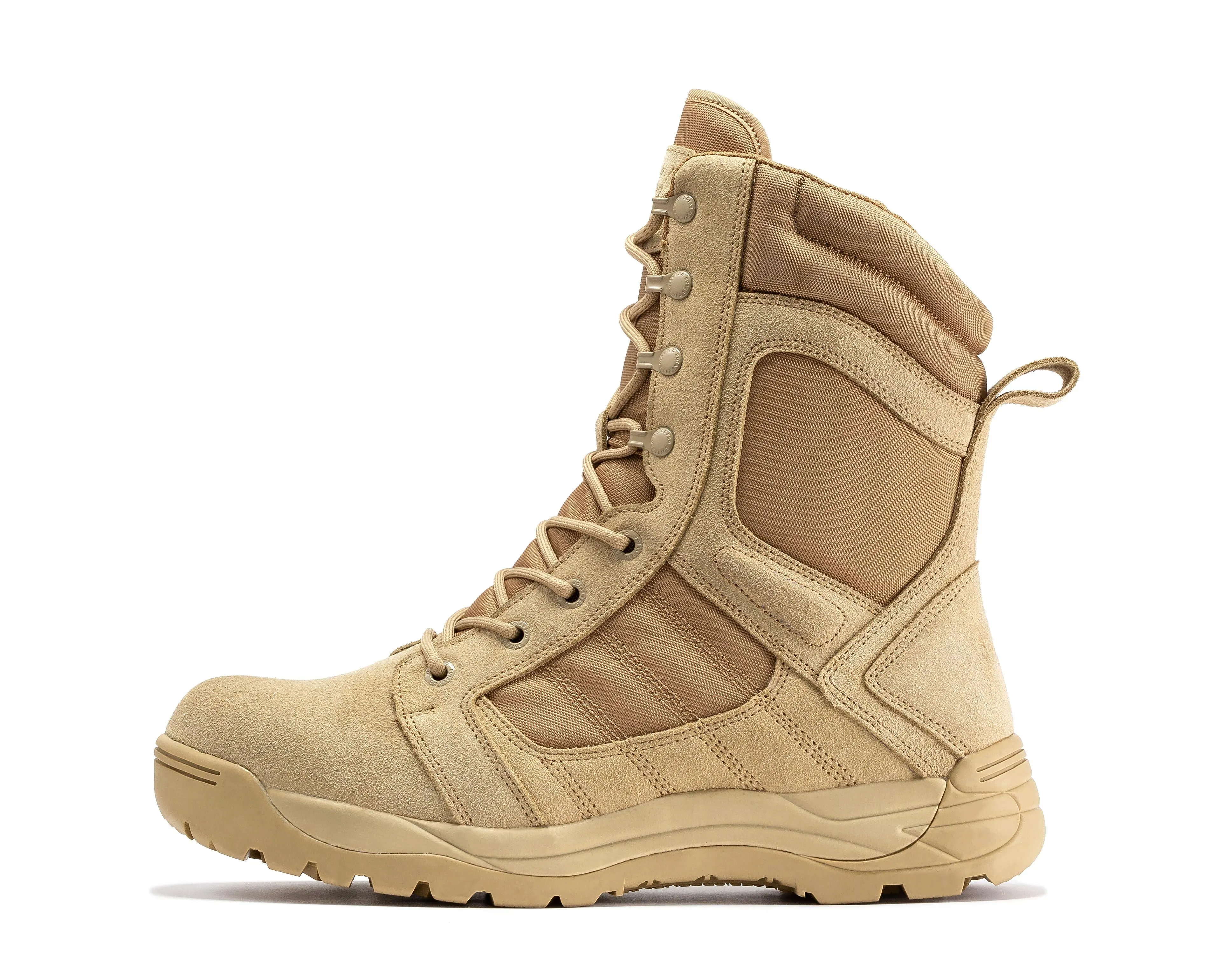 Botas Pro Sand Men's 8 inch Side Zipper Rubber Sole Tactical Boots BMP110SD