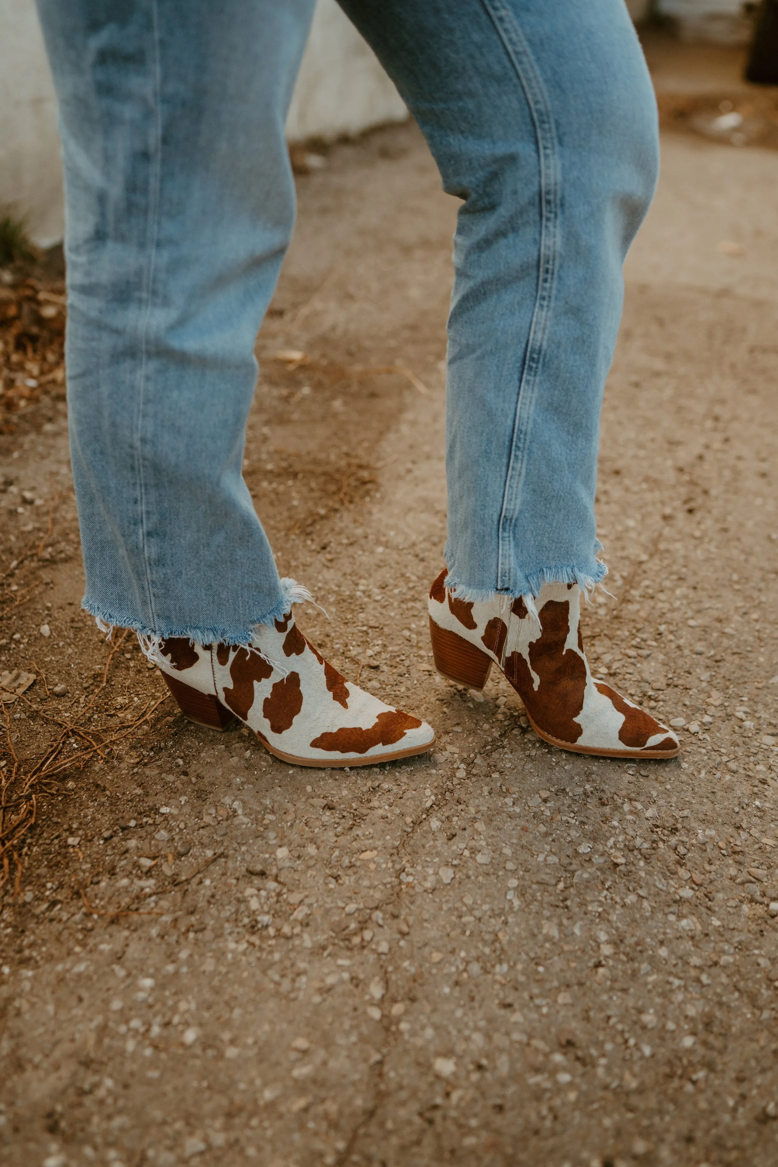 Caty Boot | Cow Print