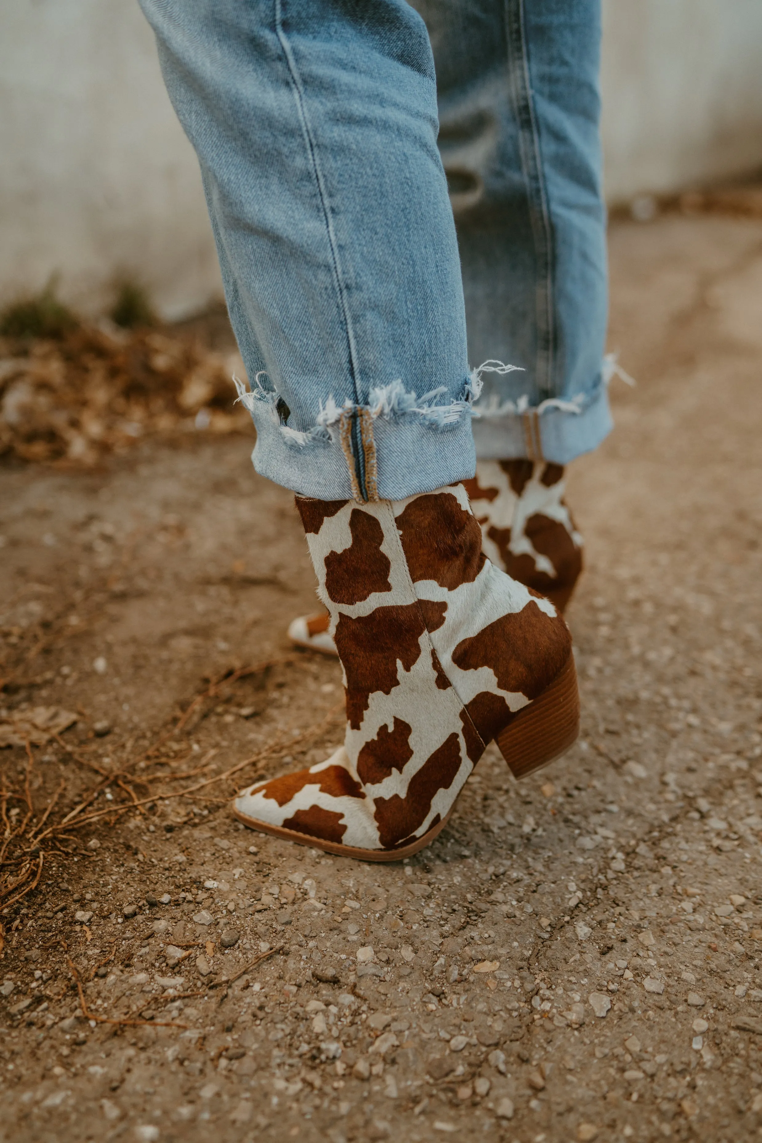 Caty Boot | Cow Print