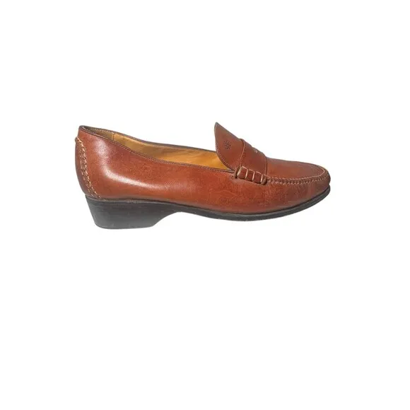 Cole Haan Loafers 10 B Country Hand Sewn Brown Leather SlipOn VTG Made in Brazil