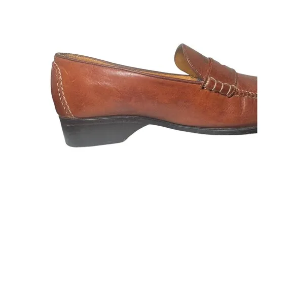 Cole Haan Loafers 10 B Country Hand Sewn Brown Leather SlipOn VTG Made in Brazil
