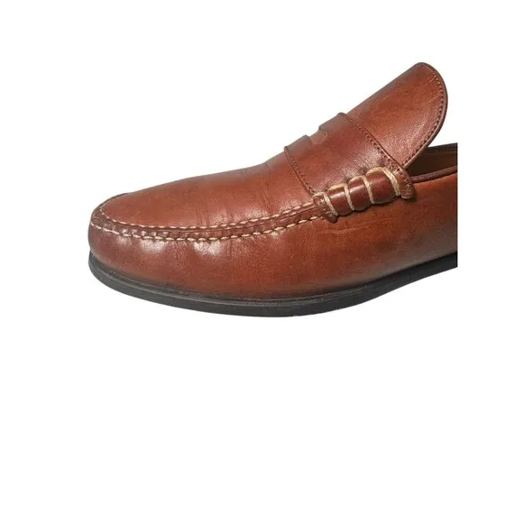 Cole Haan Loafers 10 B Country Hand Sewn Brown Leather SlipOn VTG Made in Brazil