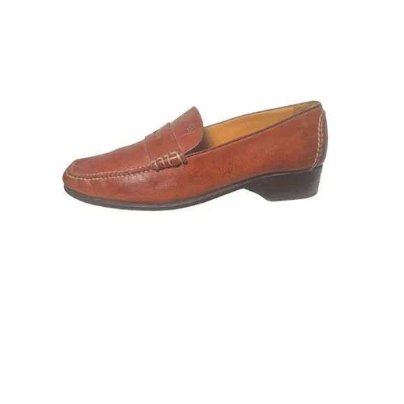 Cole Haan Loafers 10 B Country Hand Sewn Brown Leather SlipOn VTG Made in Brazil