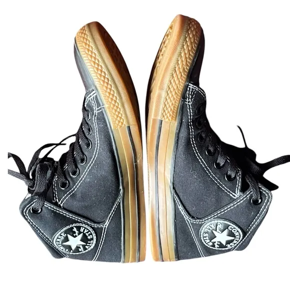 Converse Chuck Taylor All Star High Street Black Leather Sneakers Men Size 12