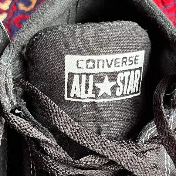Converse Chuck Taylor All Star High Street Black Leather Sneakers Men Size 12
