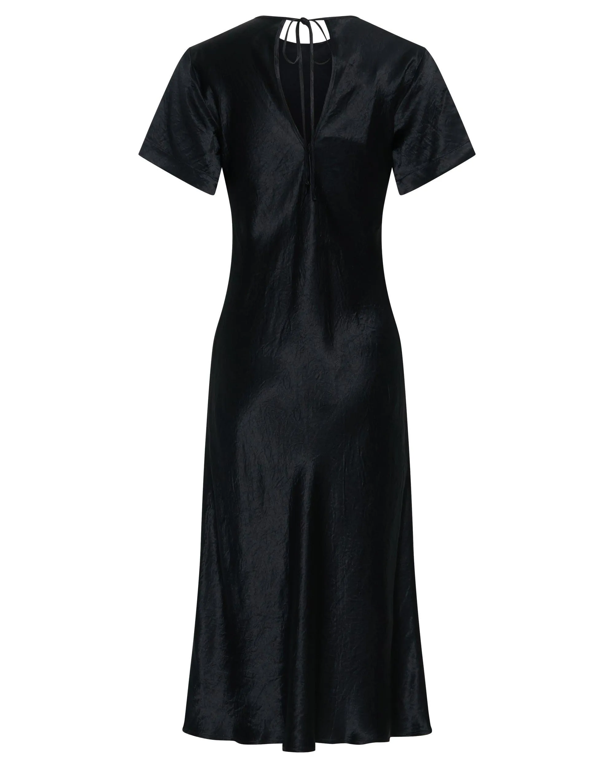 CRUSH BIAS TEE MIDI DRESS | BLACK
