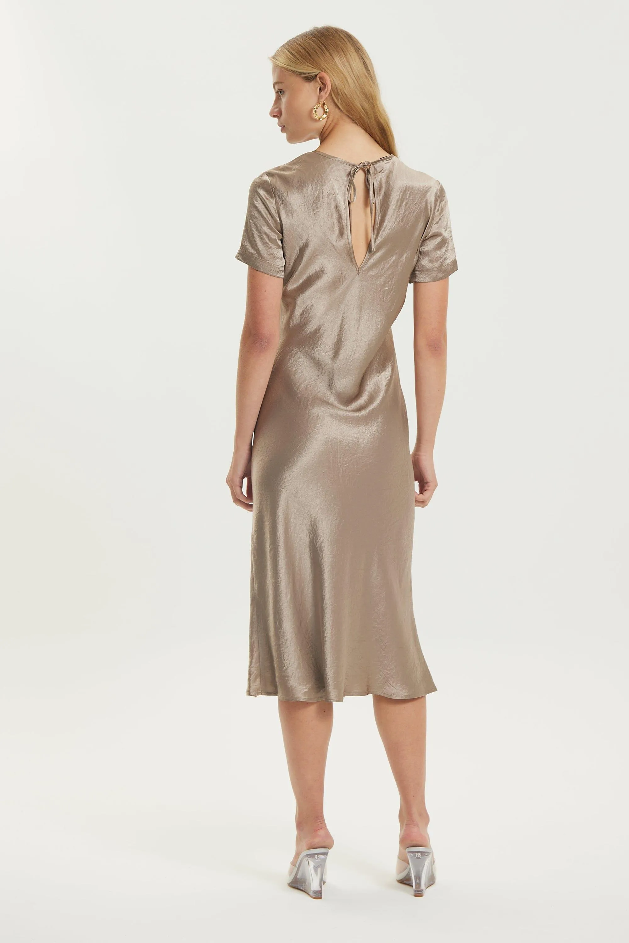 CRUSH BIAS TEE MIDI DRESS | DRIFTWOOD