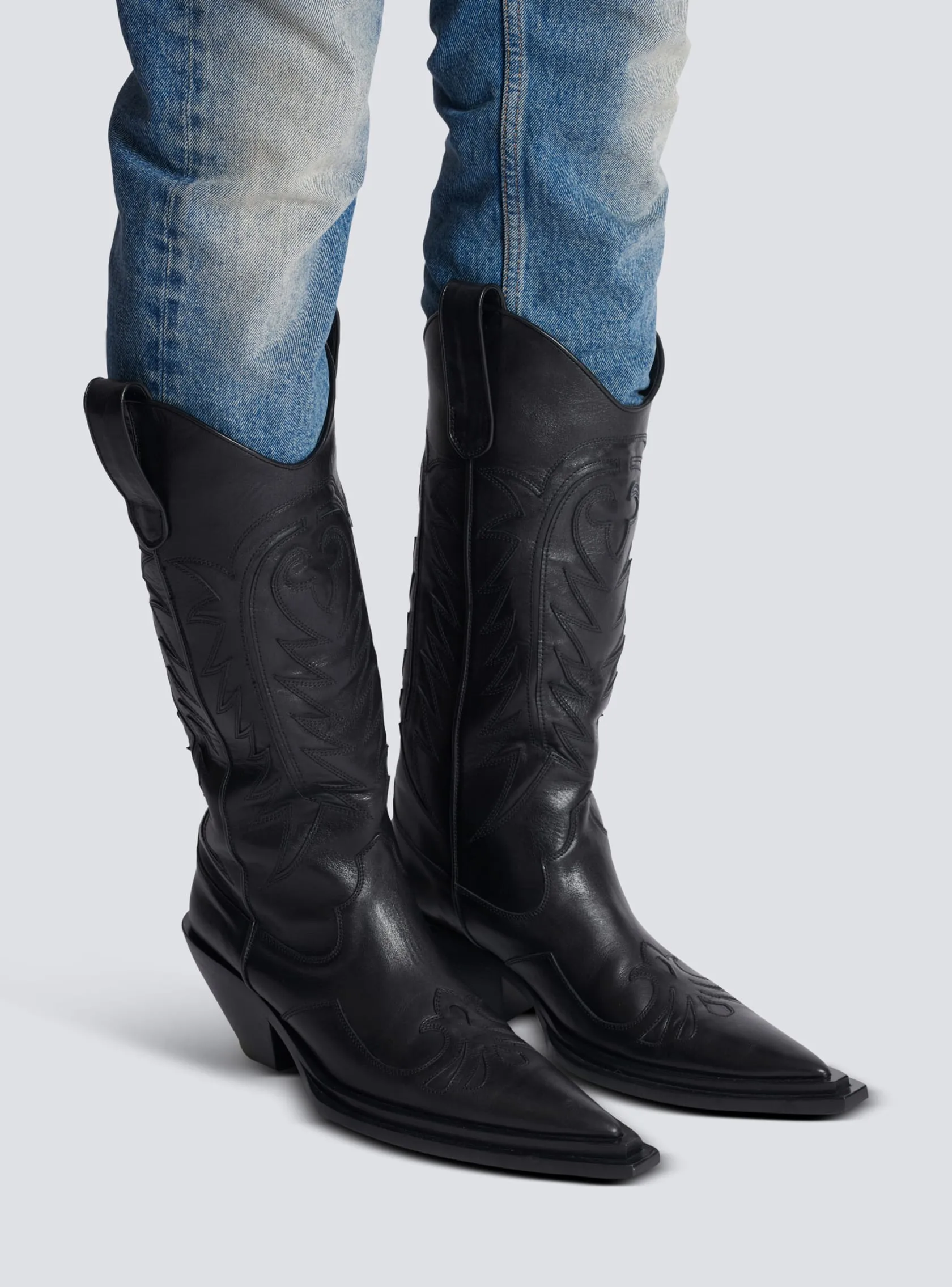 Dan patchwork leather boots
