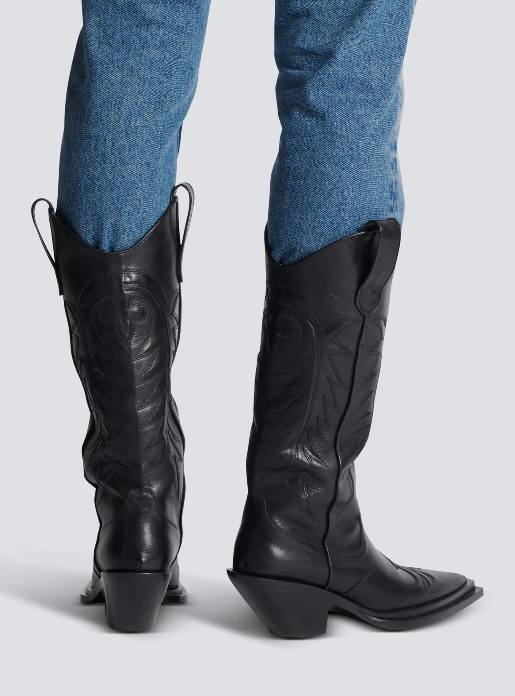 Dan patchwork leather boots
