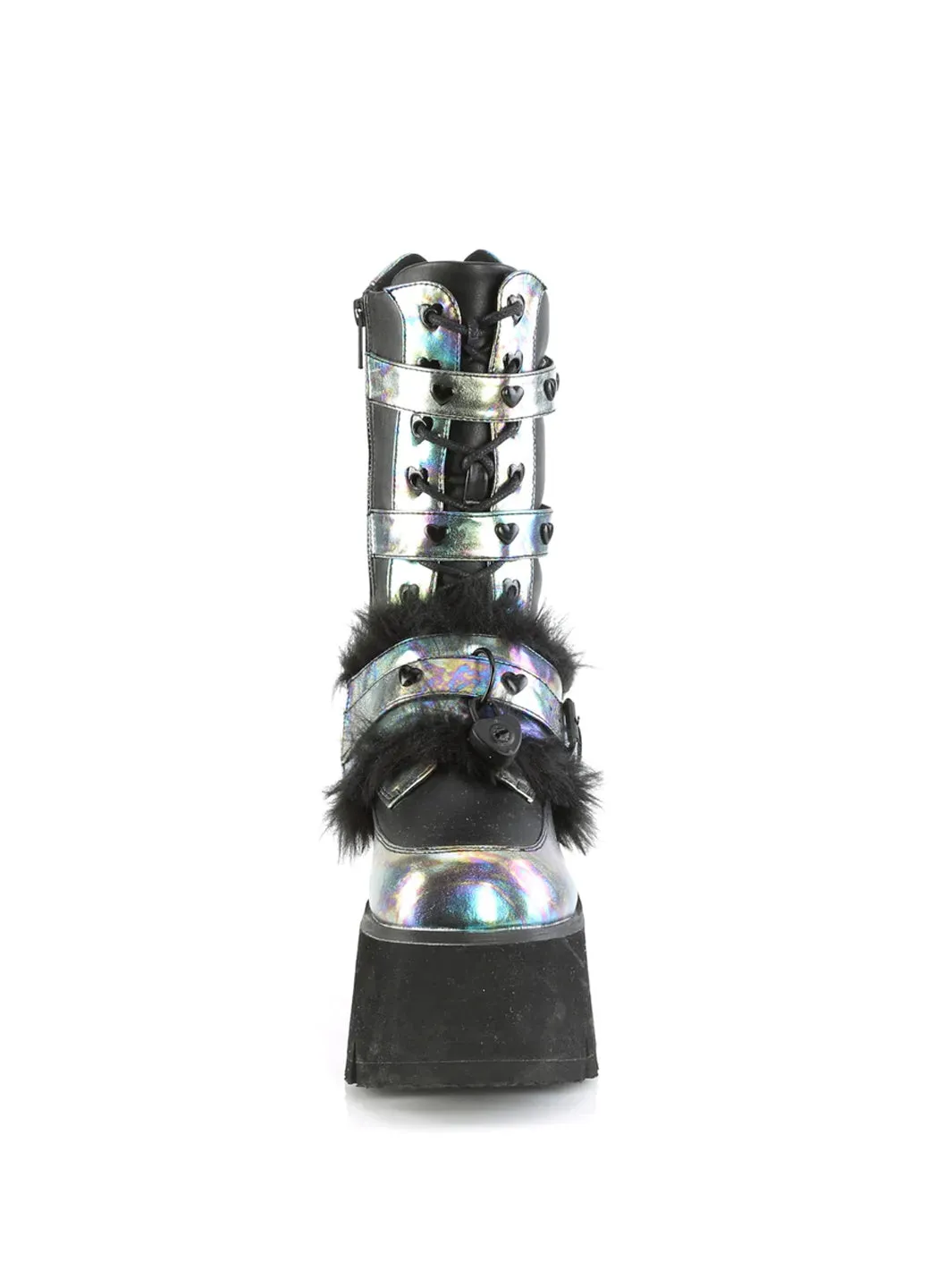 DEMONIA ASHES-120 BOOTS - BLACK GREEN OIL SLICK ✰ PRE ORDER ✰