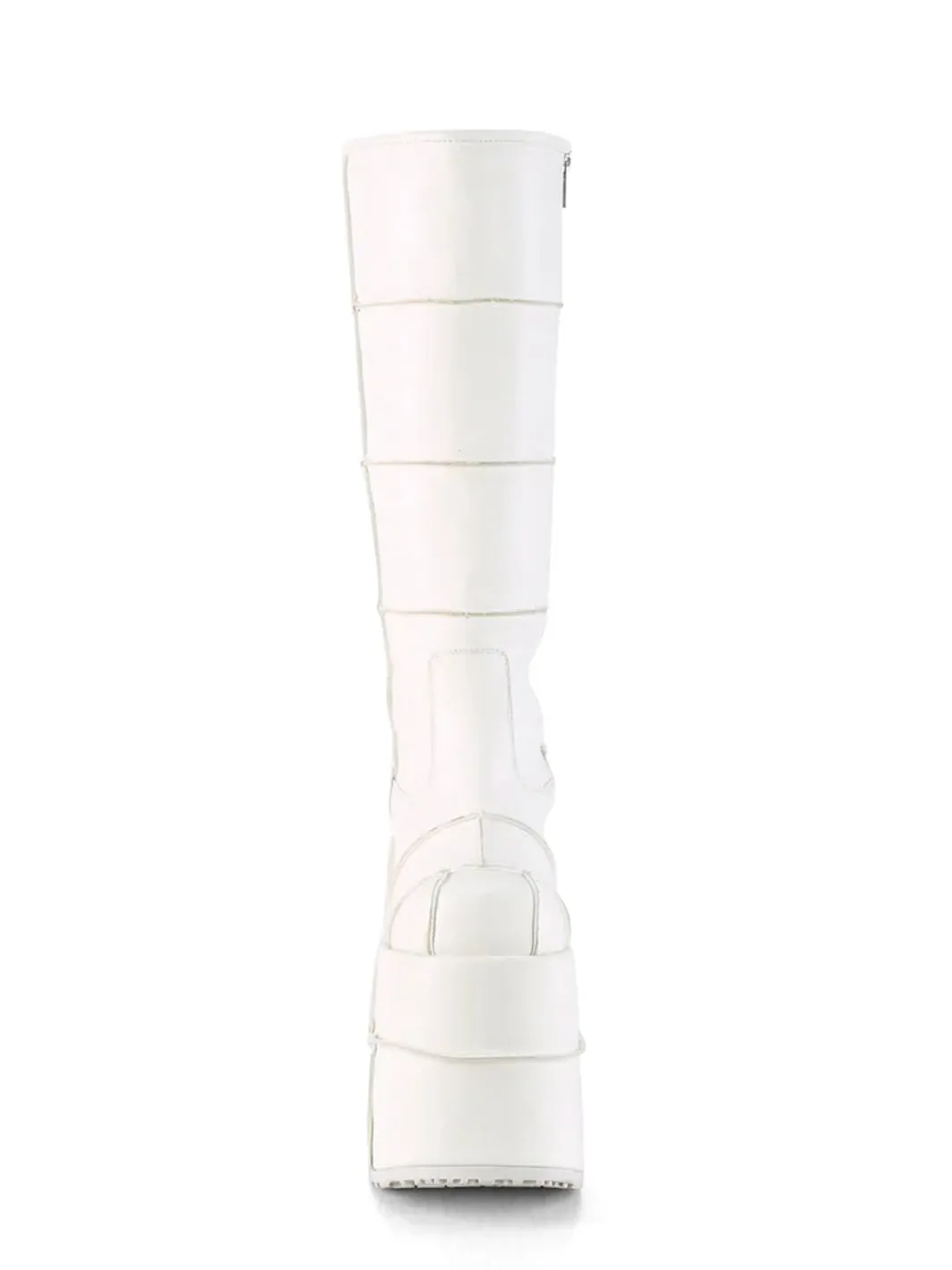 DEMONIA STACK-301 - WHITE VEGAN LEATHER ✰ PRE ORDER ✰