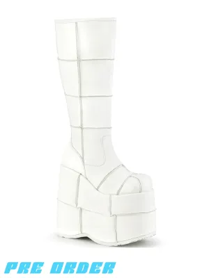 DEMONIA STACK-301 - WHITE VEGAN LEATHER ✰ PRE ORDER ✰