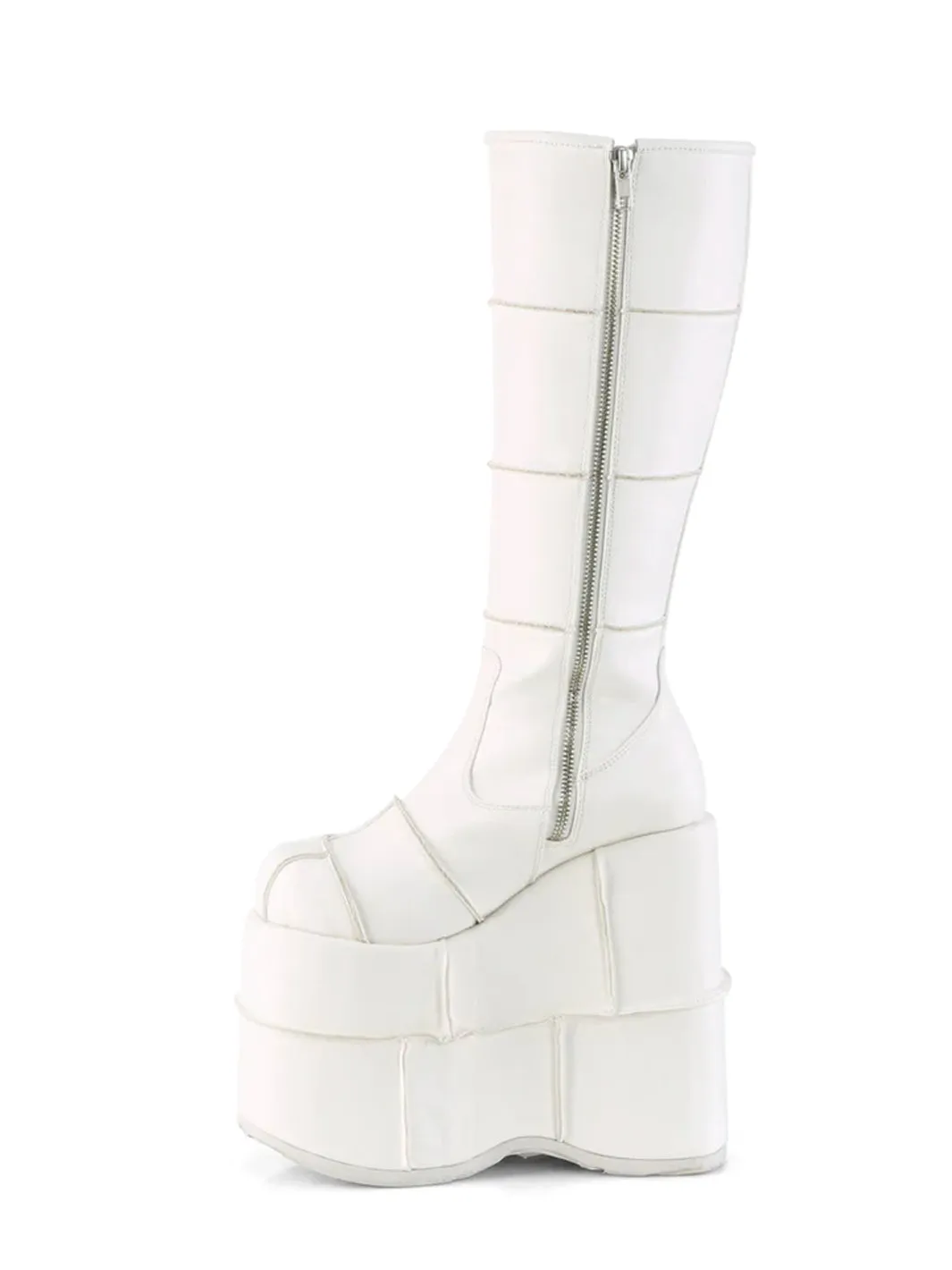 DEMONIA STACK-301 - WHITE VEGAN LEATHER ✰ PRE ORDER ✰