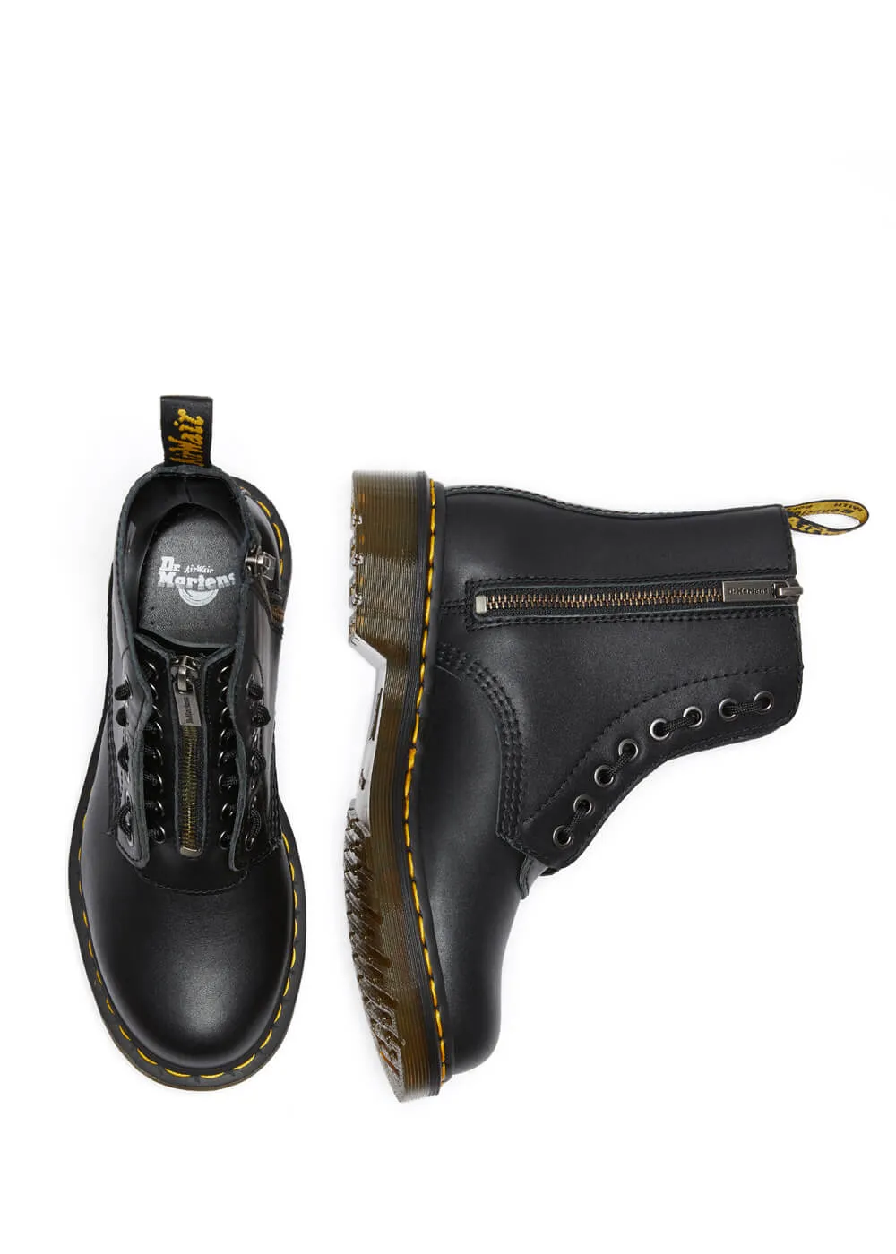 Dr. Martens 1460 Pascal Front Zip Nappa Boots Black