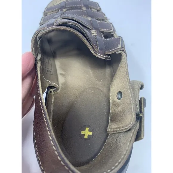Dr Martens ARC M 12 Brown  Leather Buckle Strap Fisherman Sandals Y2K Vintage