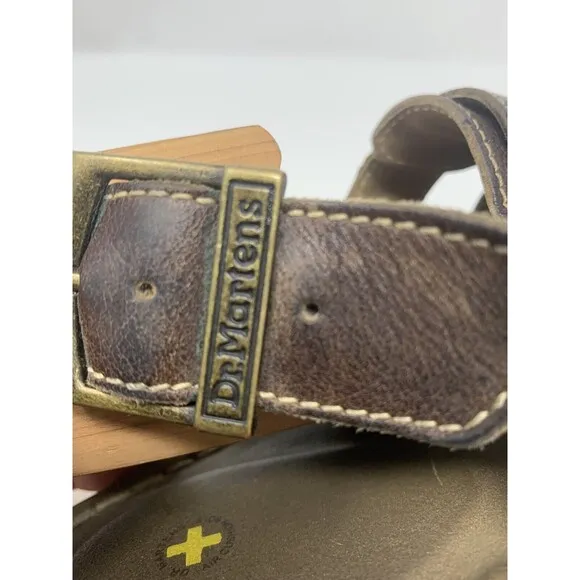 Dr Martens ARC M 12 Brown  Leather Buckle Strap Fisherman Sandals Y2K Vintage
