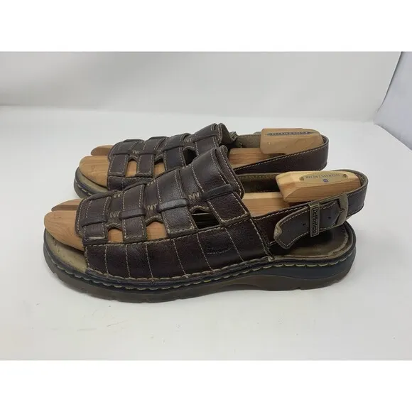 Dr Martens ARC M 12 Brown  Leather Buckle Strap Fisherman Sandals Y2K Vintage
