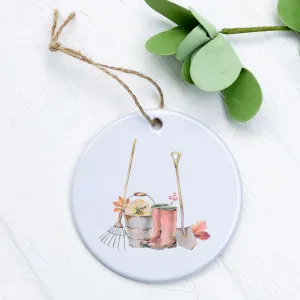 Fall Boots and Garden Tools - Ornament
