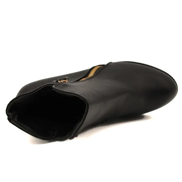 Female High Heel Thick with Side Zipper Large Size Ladies Boots