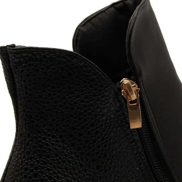 Female High Heel Thick with Side Zipper Large Size Ladies Boots