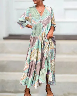 Gemma | Printed V-Neck Dress