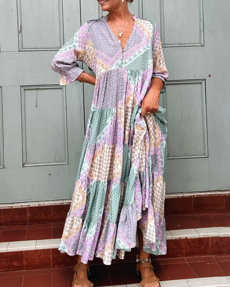 Gemma | Printed V-Neck Dress